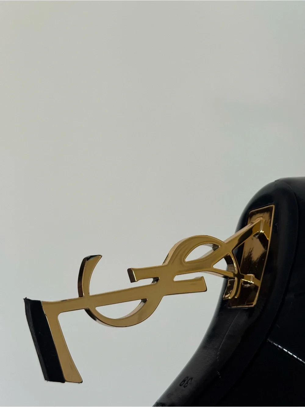 Saint Laurent Opyum YSL Heel Black Patent Leather Pumps - Picture 6 of 11